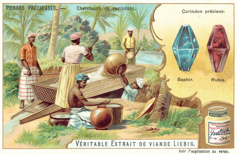 Safir ve yakut arama (chromolitho) by European School