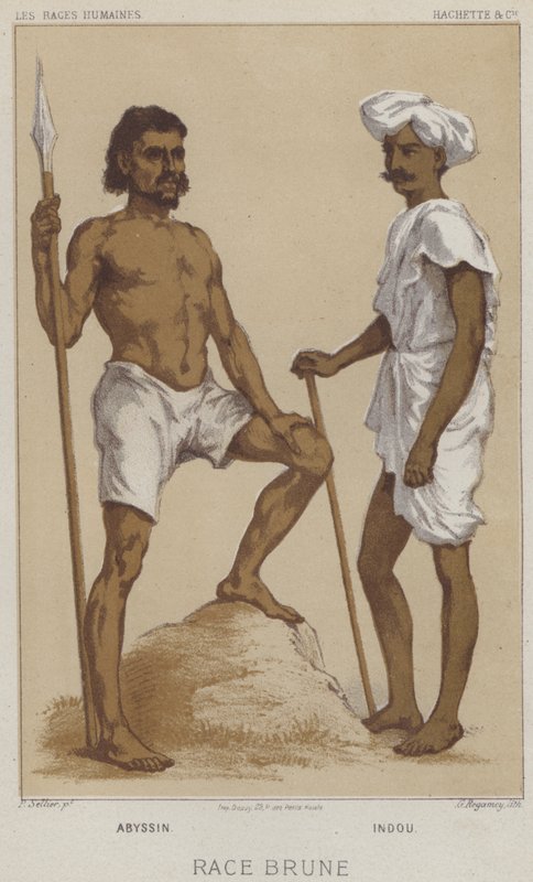Kahverengi ırk, Habeş, Hindu (chromolitho) by European School