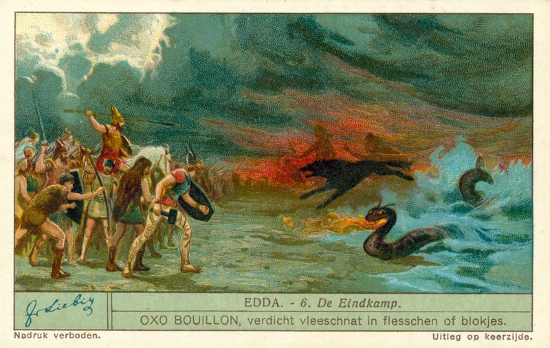 Ragnarok (chromolitho) by European School