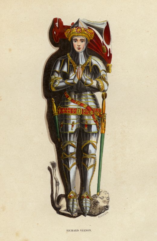 Richard Vernon (renkli gravür) by European School