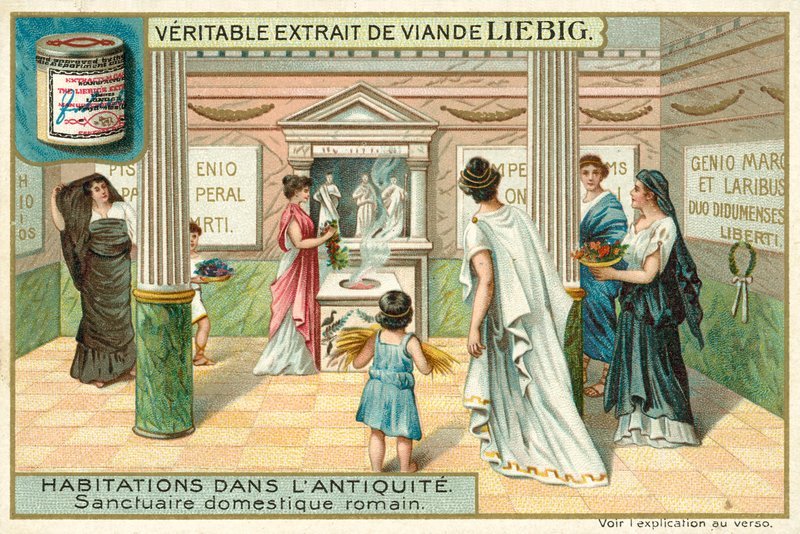 Bir Roma evindeki sığınak (chromolitho) by European School