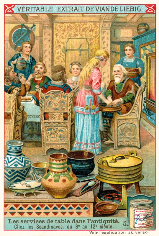 İskandinav sofra takımı, 8.-12. Yüzyıl (chromolitho) by European School