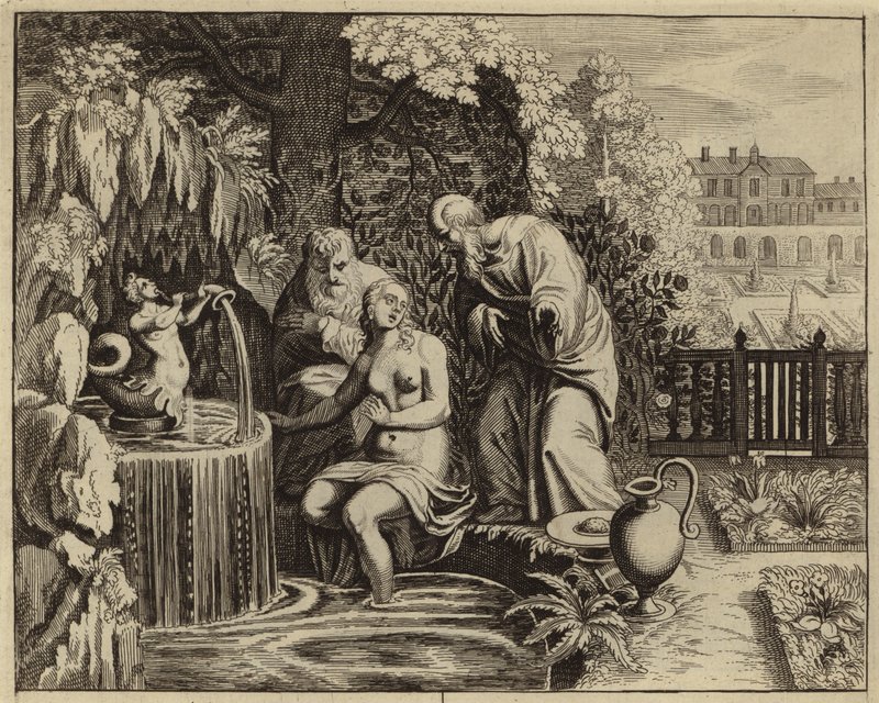 Susanna ve yaşlılar (gravür) by European School