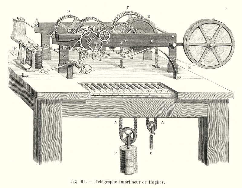 Hughes Yazıcının Telgrafı (gravür) by European School