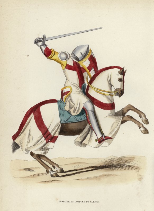 Templar In War Kostümü (renkli gravür) by European School