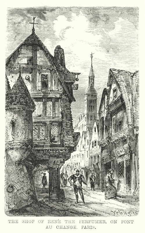 Parfümcü Rene Dükkanı, Pont au Change, Paris (gravür) by European School