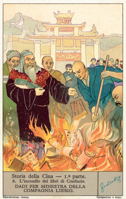 Konfüçyüs kitaplarının yakılması (chromolitho) by European School