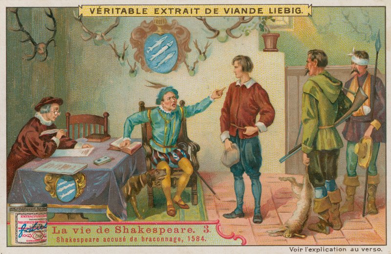 Kaçak avlanmakla suçlanan genç Shakespeare, 1584 by European School