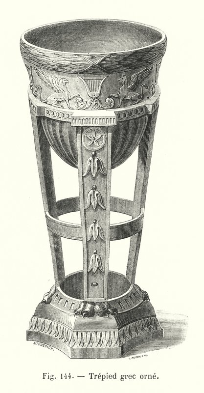 Yunan süslü tripod by European School