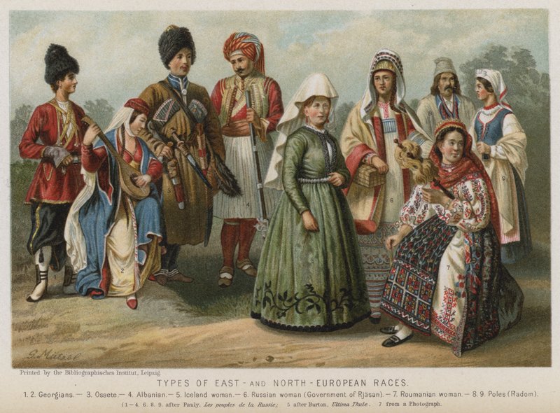 Doğu ve Kuzey Avrupa Irk Türleri (chromolitho) by European School
