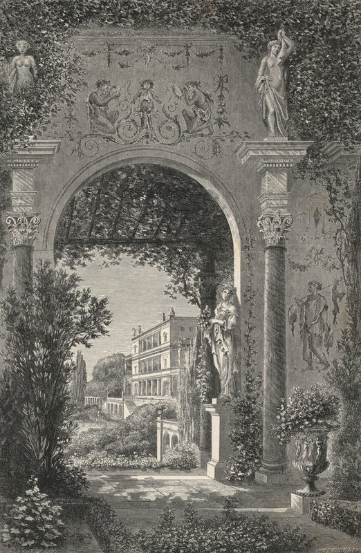 Augustus Zamanında Roma Villası (gravür) by European School