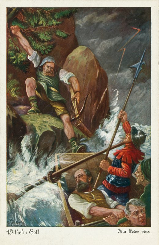 William Tell (renkli taş baskı) by European School