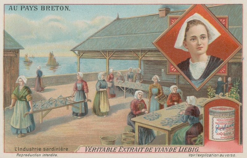 Sardalya hazırlayan kadınlar (chromolitho) by European School