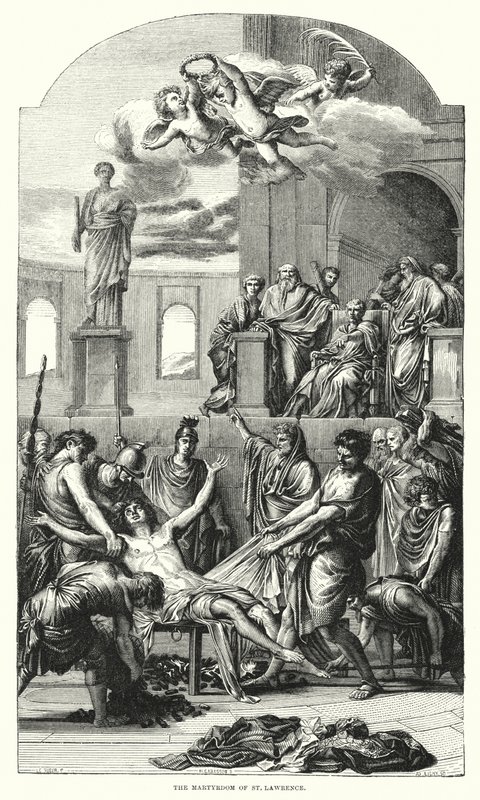 St Lawrence Şehitliği (gravür) by Eustache (after) Le Sueur