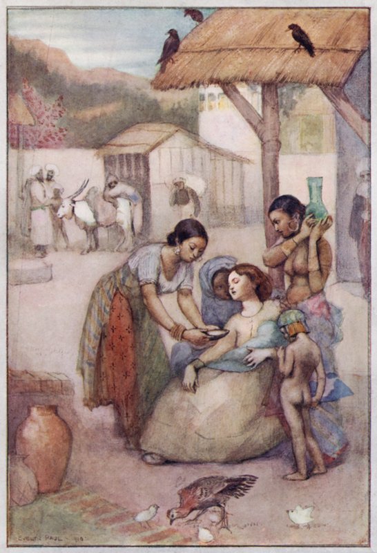Bayan Gaskell tarafından Cranford için çizim (renkli taş) by Evelyn Paul