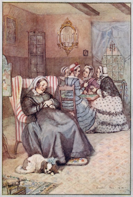 Bayan Gaskell tarafından Cranford için çizim (renkli taş) by Evelyn Paul