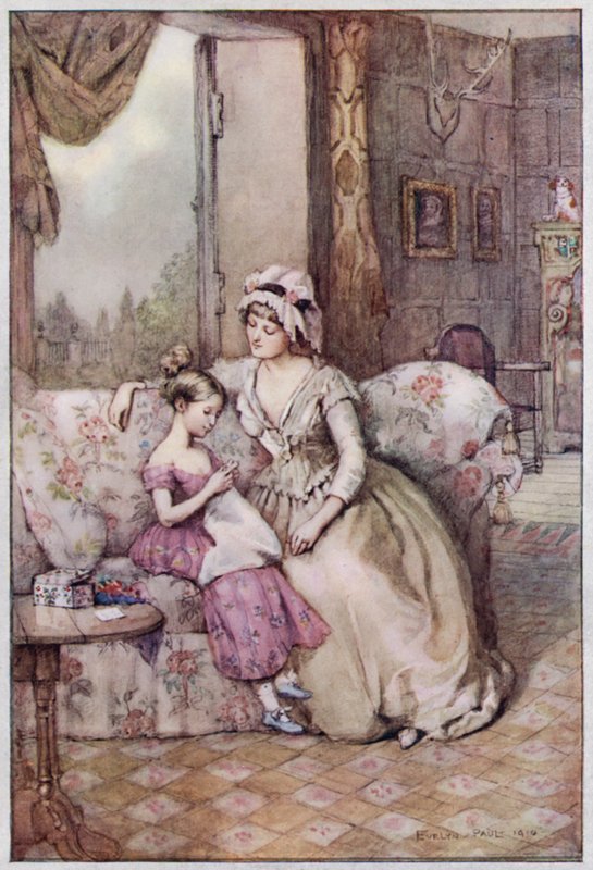 Bayan Gaskell tarafından Cranford için çizim (renkli taş) by Evelyn Paul