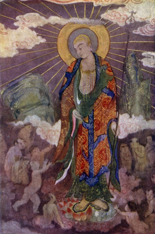 Jizo, Çocukların Tanrısı (renkli taş) by Evelyn Paul