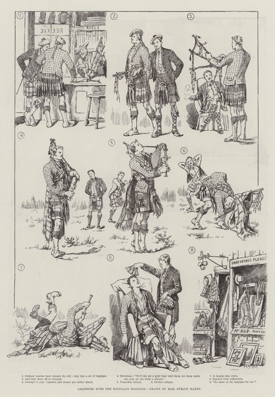 Highland Bagpipes ile amatörler by Evelyn Stuart Hardy