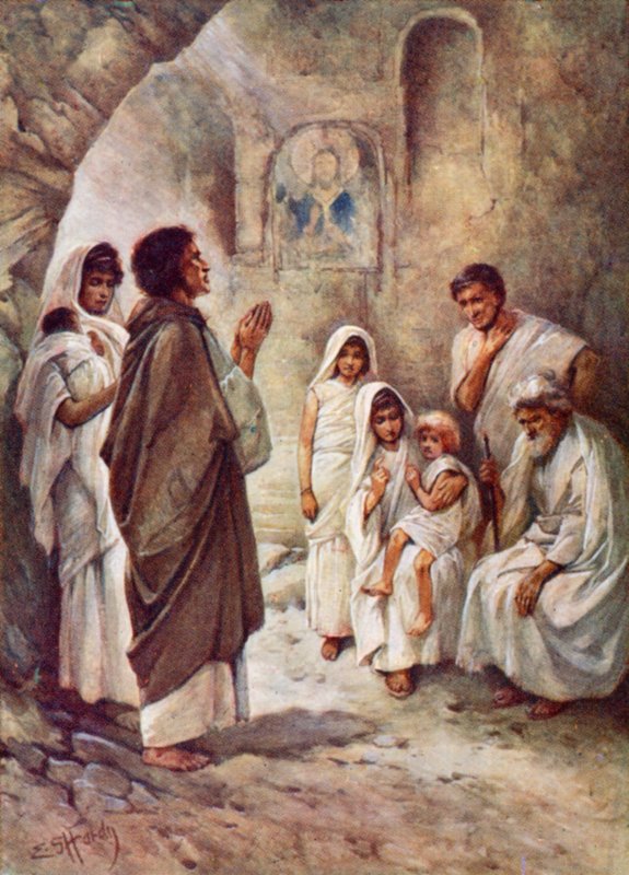 Yeraltı mezarlarında (renkli taş) by Evelyn Stuart Hardy