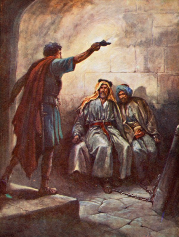 Paul ve Silas Hapishanede (renkli taş) by Evelyn Stuart Hardy