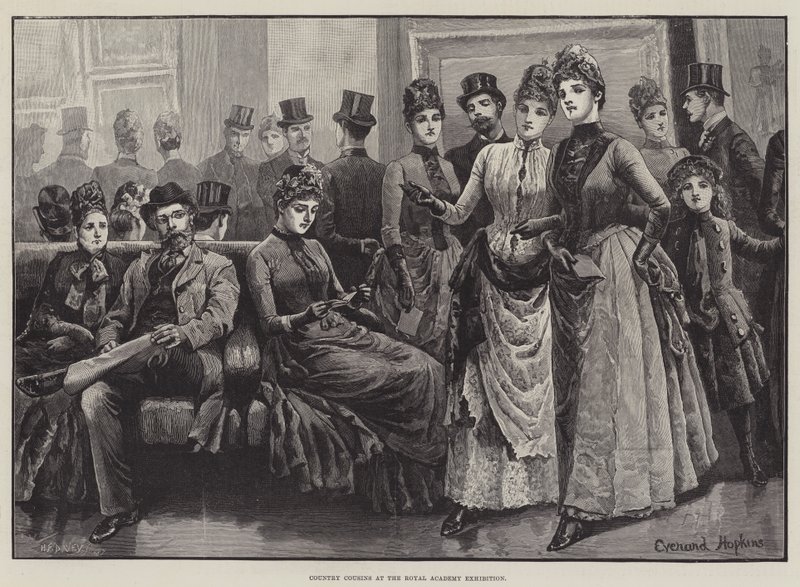 Kraliyet Akademisi Sergisinde Ülke Kuzenleri by Everard Hopkins