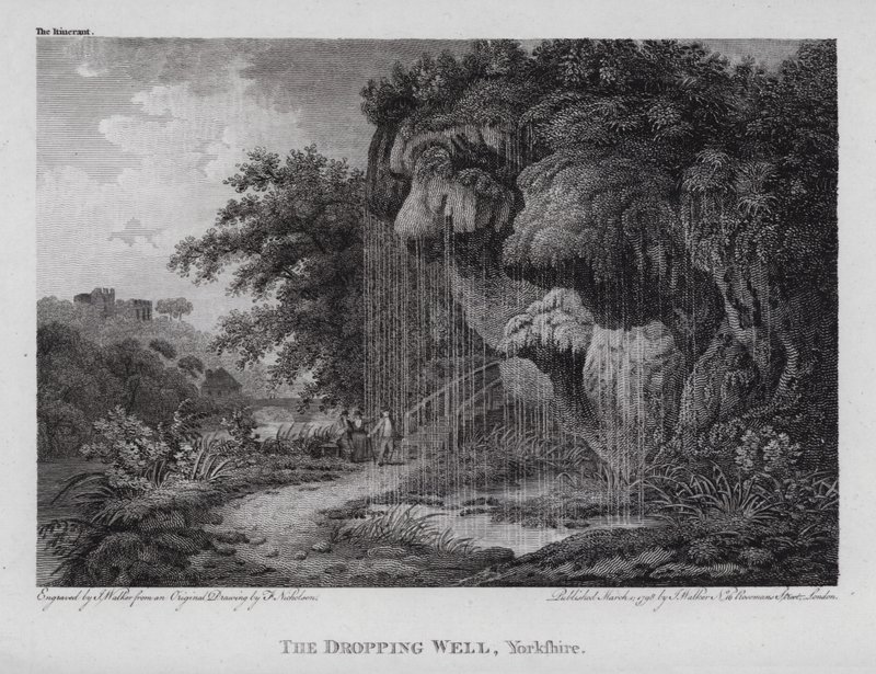 Damlayan Kuyu, Yorkshire (gravür) by F. (after) Nicholson