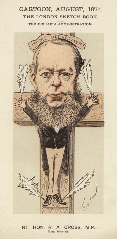 RA Cross , Benjamin Disraeli hükümetinde İngiliz Muhafazakar politikacı ve İçişleri Bakanı by Faustin (b.1847)