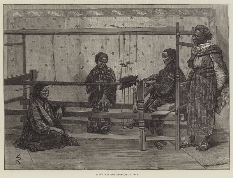 Java'da Sarango dokuyan kızlar by Felix Regamey