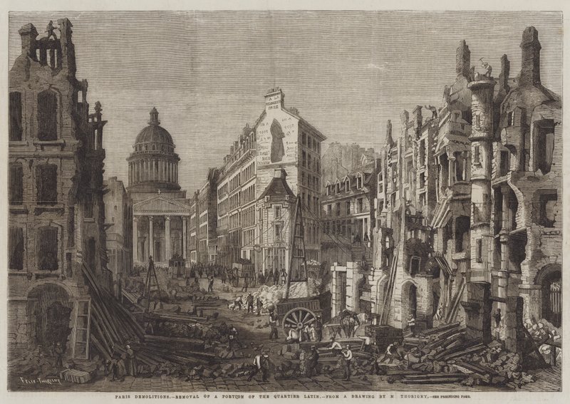 Paris Yıkımları, Quartier Latin Bölgesinin Bir Kısmının Kaldırılması by Felix Thorigny