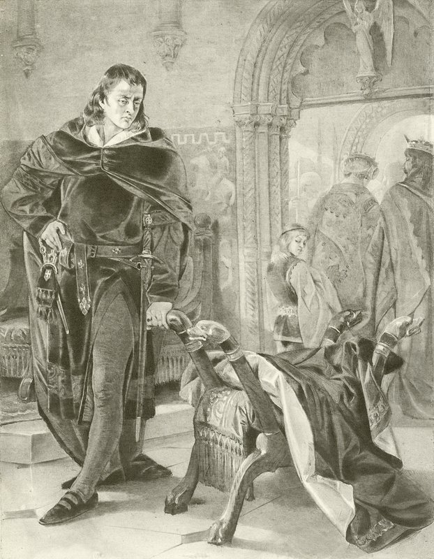 Hamlet. Perde I, Sahne II (gravür) by Felix Octavius Carr Darley