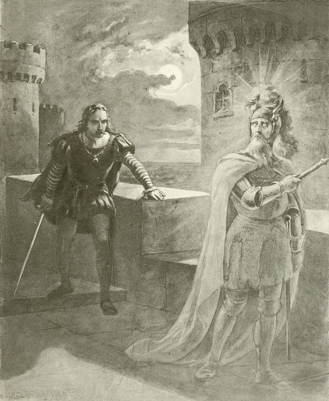 Hamlet. Perde I, Sahne V (gravür) by Felix Octavius Carr Darley