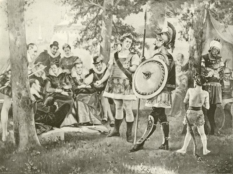 Aşkın emeği kayboldu. Perde V, Sahne II (gravür) by Felix Octavius Carr Darley