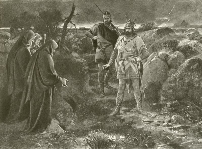 Macbeth. Perde I, Sahne III (gravür) by Felix Octavius Carr Darley