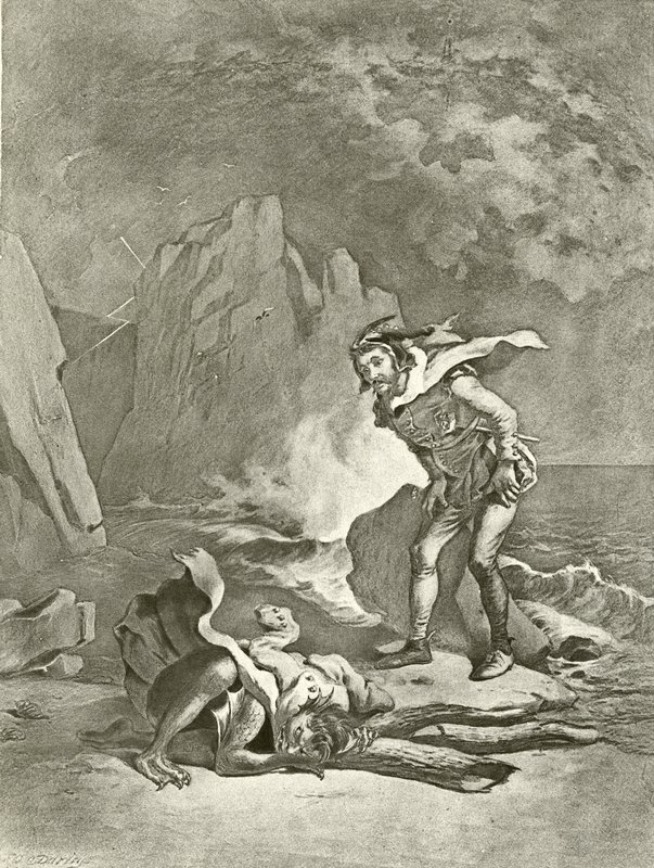 Fırtına. Perde II, Sahne II (gravür) by Felix Octavius Carr Darley
