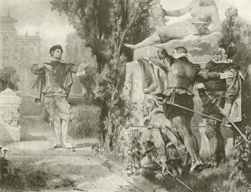 On ikinci gece. Perde I, Sahne V (gravür) by Felix Octavius Carr Darley