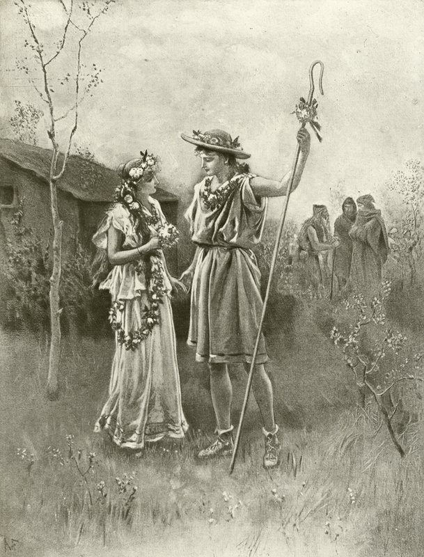Kış Masalı. Perde IV, Sahne III (gravür) by Felix Octavius Carr Darley