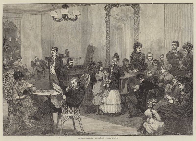 Amerikan Skeçleri, Otel Hayatı, Pazar Akşamı by Felix Regamey