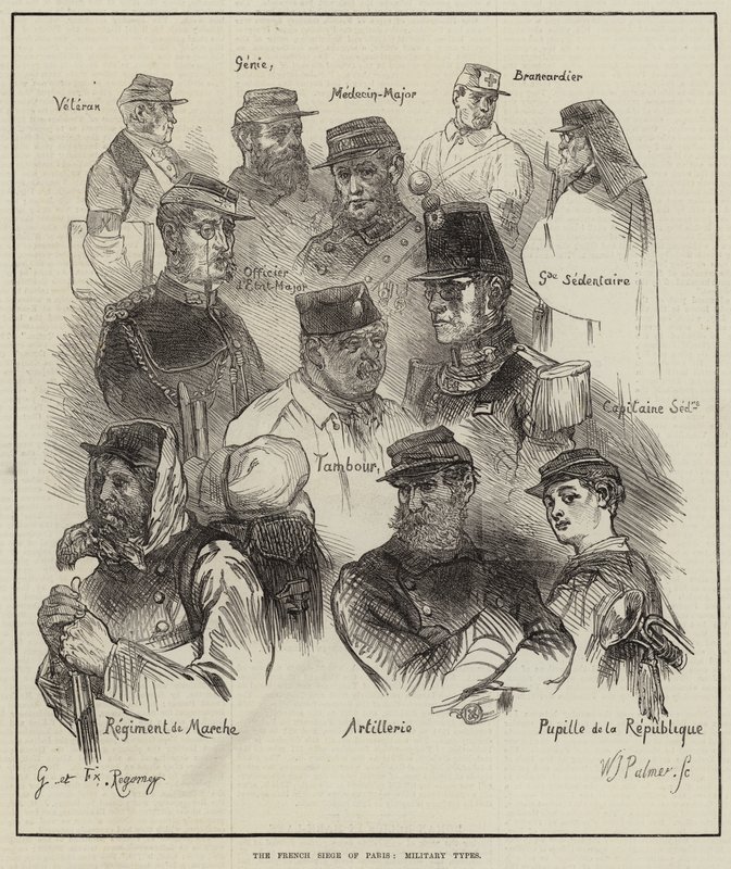 Fransız Paris Kuşatması, Askeri Tipler by Felix Regamey