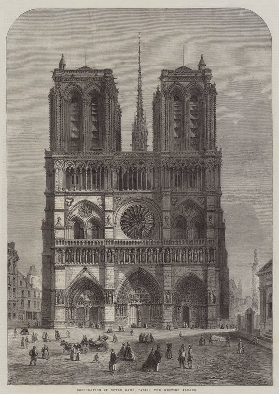 Notre Dame Restorasyonu, Paris, Batı Cephesi by Felix Thorigny