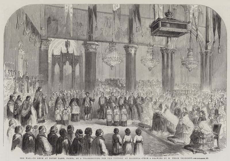 Savaş, Te Deum, Notre Dame, Paris, Macenta'daki Zafer için Şükran Günü by Felix Thorigny