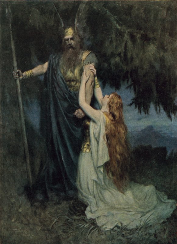 Brunnhilde ayaklarının dibine çöktü by Ferdinand Lecke