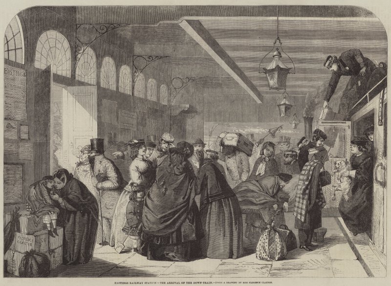 Hastings Tren İstasyonu, Aşağı Trenin Gelişi by Florence Claxton