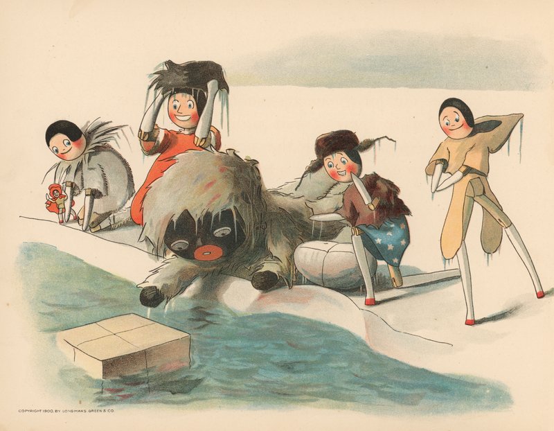 Golliwoggs Kutup Maceraları için İllüstrasyon by Florence K. Upton
