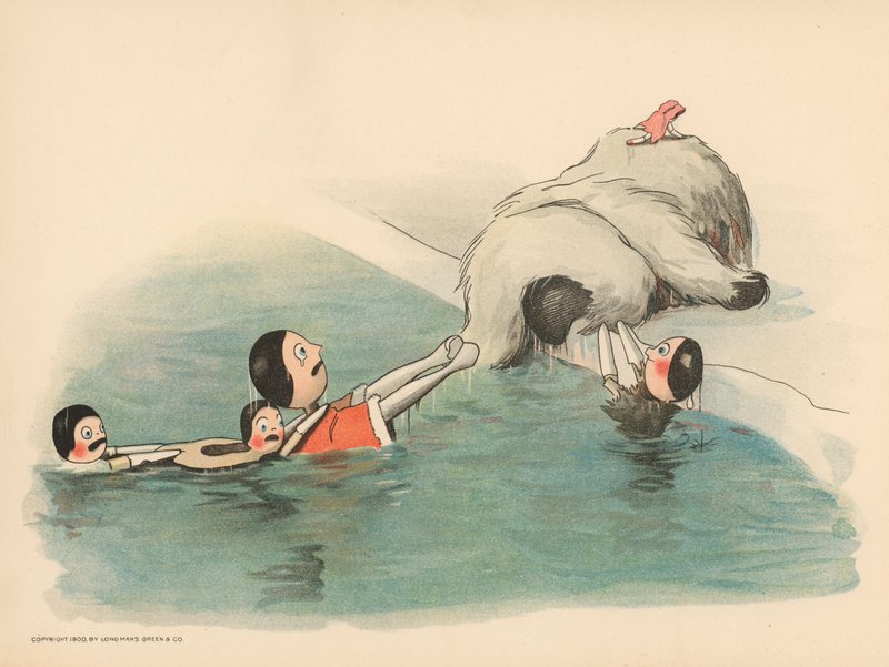 Golliwoggs Kutup Maceraları için İllüstrasyon by Florence K. Upton