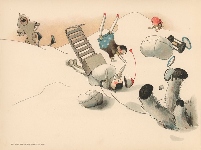 Golliwoggs Kutup Maceraları için İllüstrasyon by Florence K. Upton