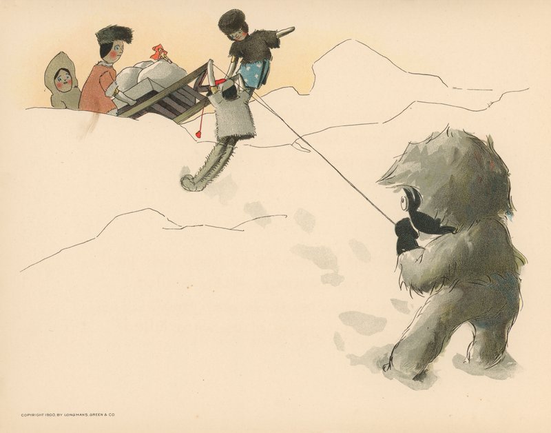 Golliwoggs Kutup Maceraları için İllüstrasyon by Florence K. Upton