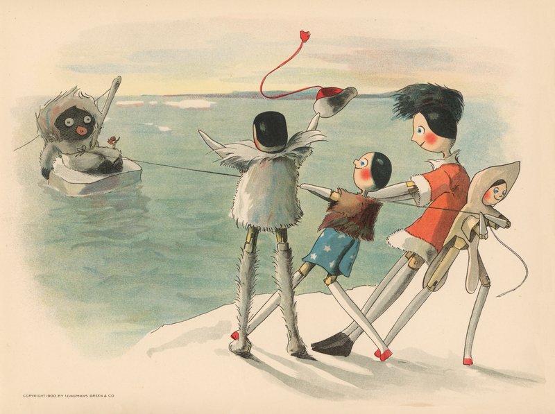 Golliwoggs Kutup Maceraları için İllüstrasyon by Florence K. Upton