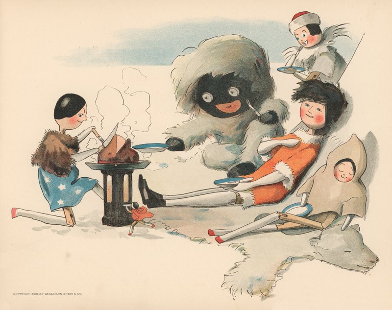Golliwoggs Kutup Maceraları için İllüstrasyon by Florence K. Upton
