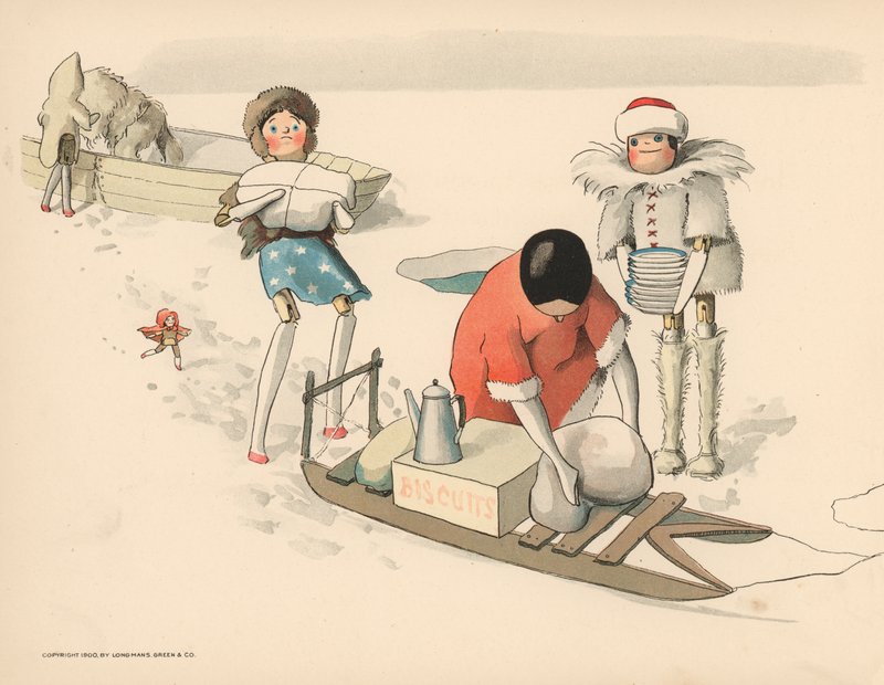 Golliwoggs Kutup Maceraları için İllüstrasyon by Florence K. Upton